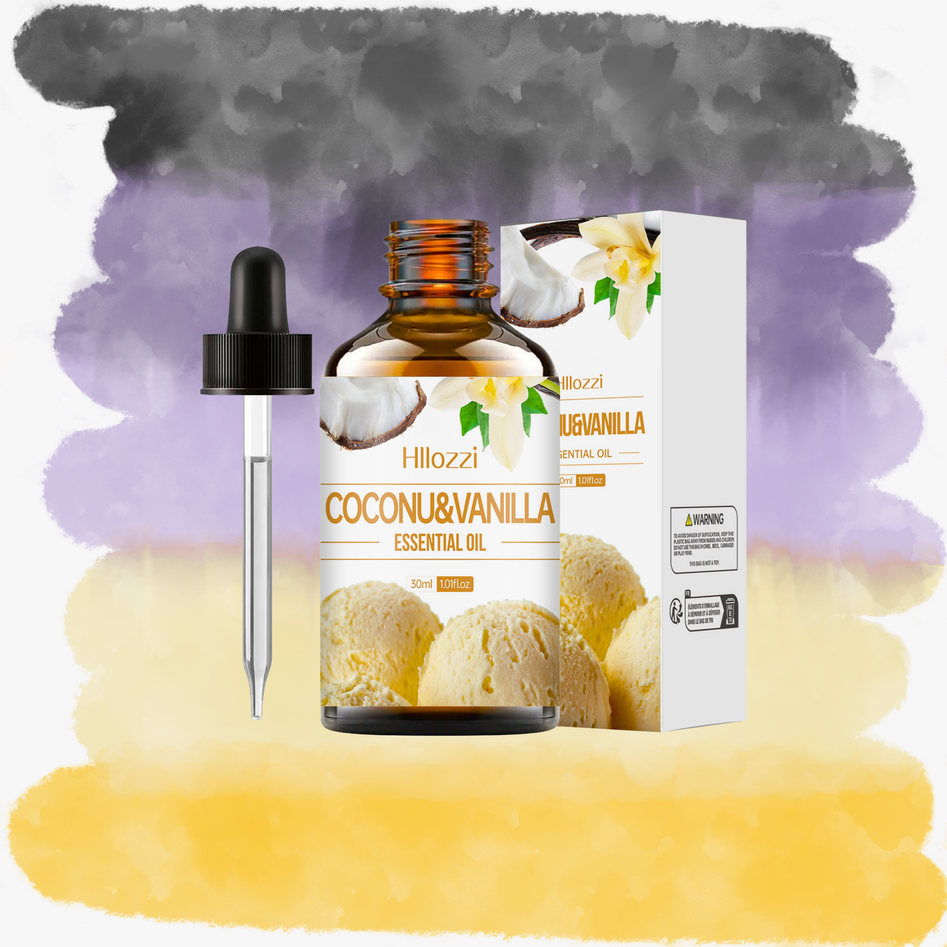 flacon d'huile parfumée coco vanille