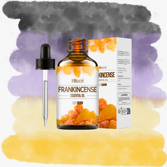 un flacon d'huile essentielle d'oliban (frankincense)