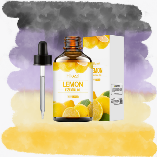un flacon d'huile essentielle au citron
