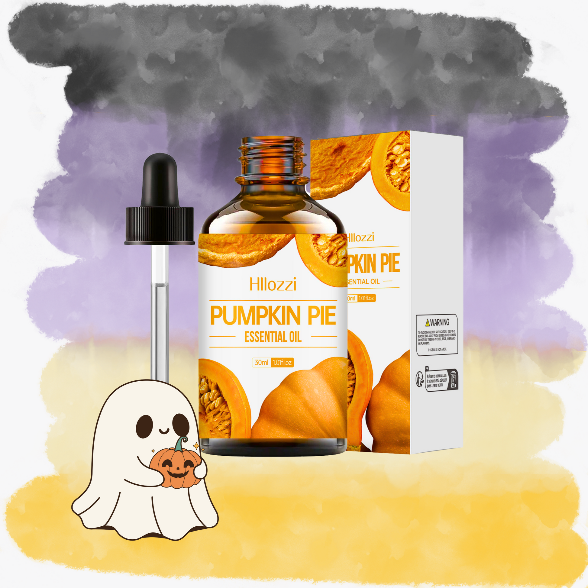 un flacon d'huile parfumée arôme pumpkin pie
