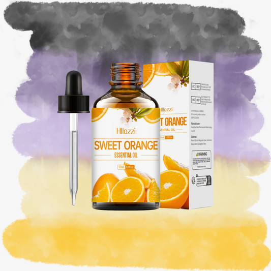 un flacon d'huile essentielle d'orange douce