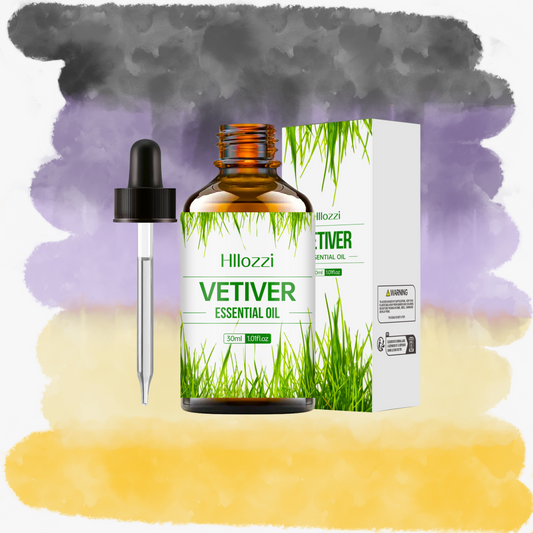 un flacon d'huile essentielle de vétiver