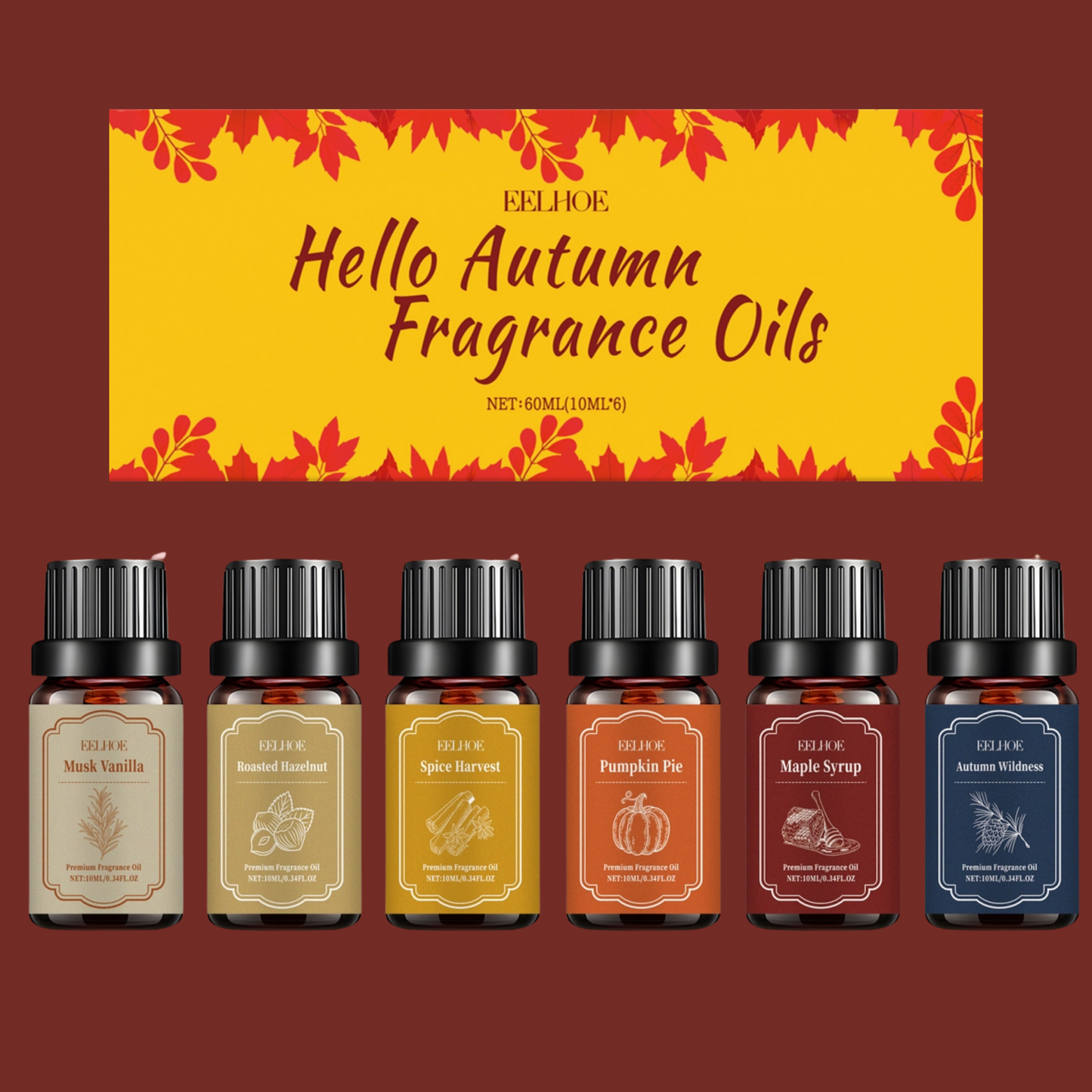 Hello Autumn - 6 Aromatherapy fragrance oils set