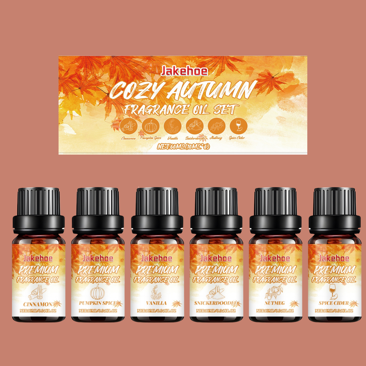 Cozy Autumn Gourmand - 6 Aromatherapy fragrance oils set