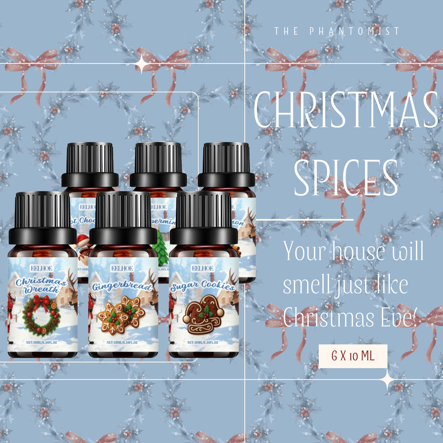 Christmas Spices - 6 Aromatherapy fragrance oils set